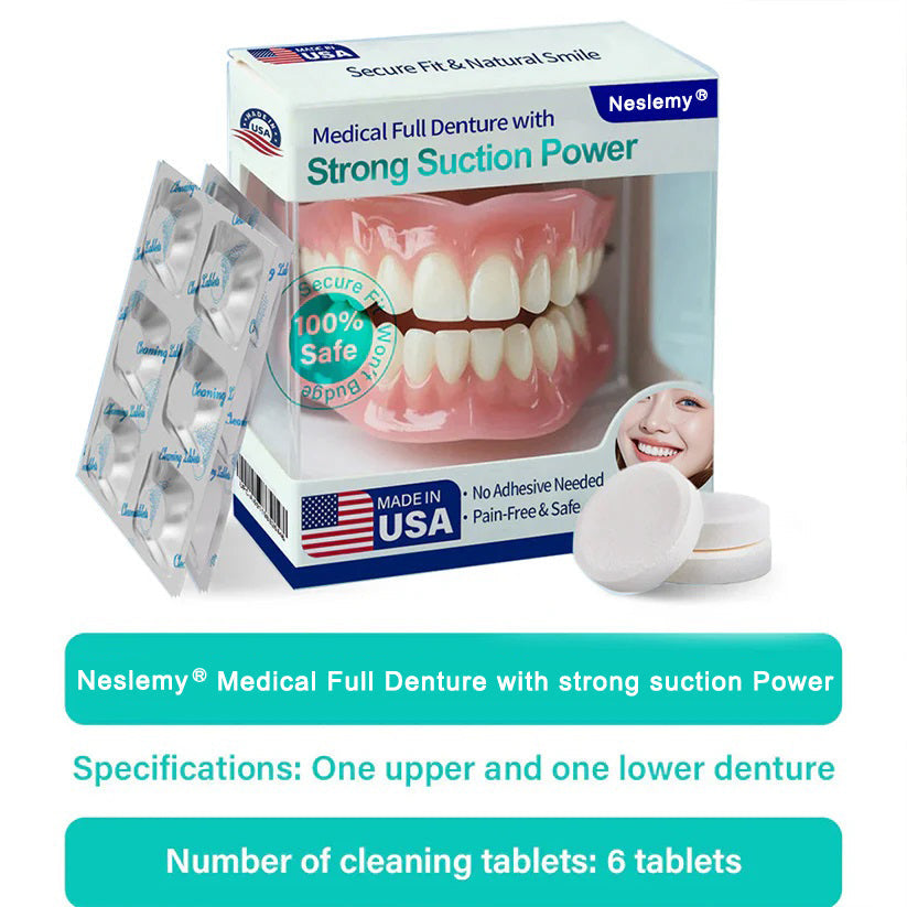 🦷Medical Full Denture with Strong Suction ✅ Made and Shipped from the(USA)
