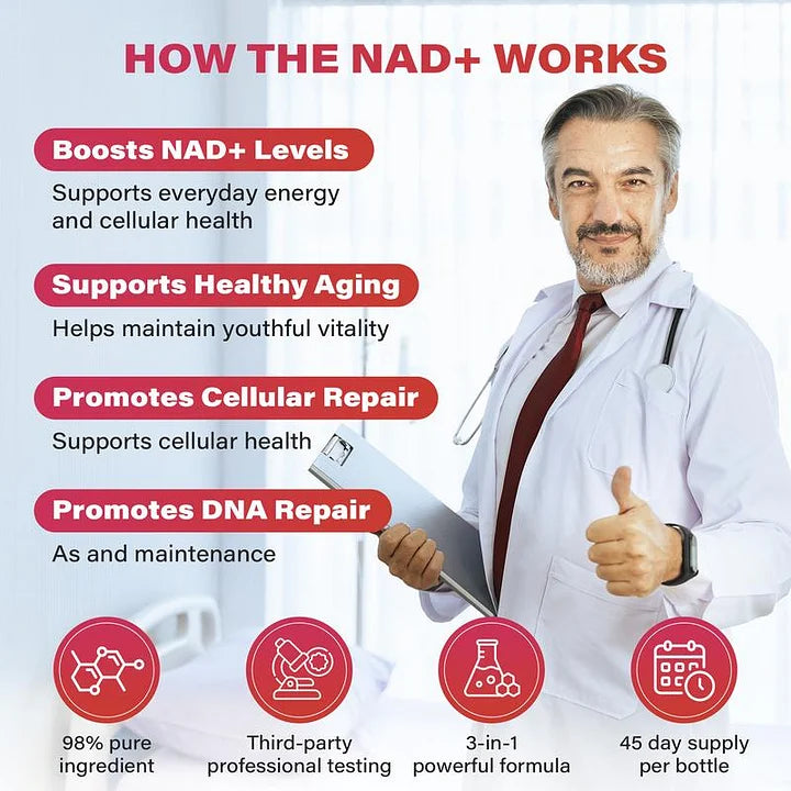 🌿NR1000 – NAD+ 🍒🍓Getränkemix mit Beerengeschmack zur Unterstützung der Hautalterung, für mehr Energie und Konzentration – 30er-Pack
