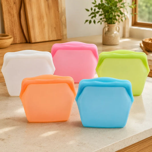 🌈 MoodBoost™ Jelly Silicone Stand-Up Storage Bag | 4-Cup 🍓
