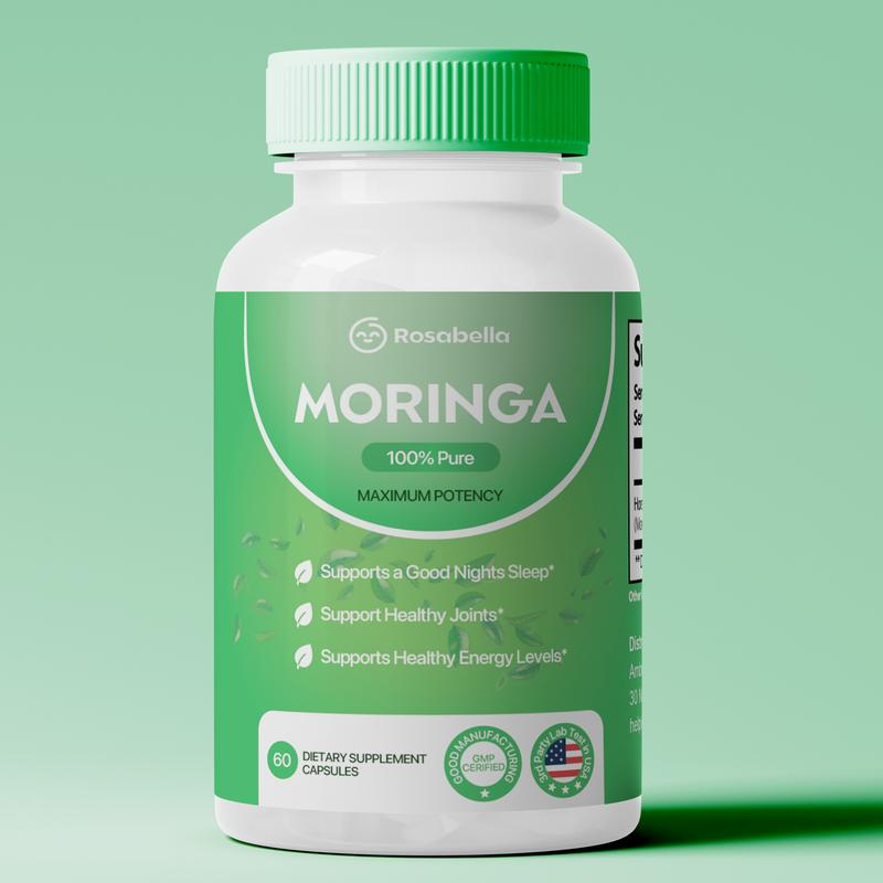 Rosabella Moringa Capsules (800mg) for Immune Support, Gut Health & Vitamins