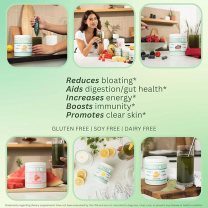 Digestive Health for Women, Bloating Relief, Gut Health, Skin Care, with Spirulina (Tropical Splash), Dietary Supplement