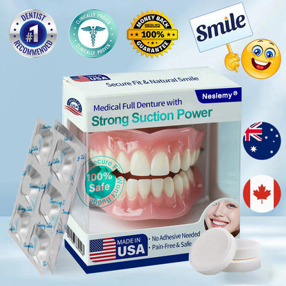 🦷Medical Full Denture with Strong Suction ✅ Made and Shipped from the（USA）