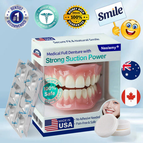 🦷Medical Full Denture with Strong Suction ✅ Made and Shipped from the（USA）