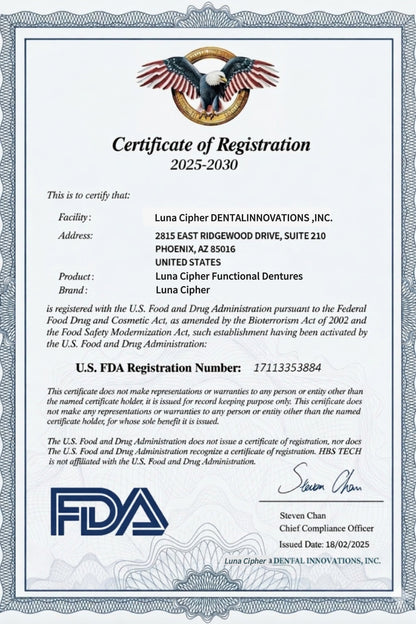 👑2026 Eaily Hot Sale Ends Today: 70% OFF! Luna Cipher Custom Custom-Fit Full Functional DenturesMake you more confident – Made in the USA & FDA-Certified