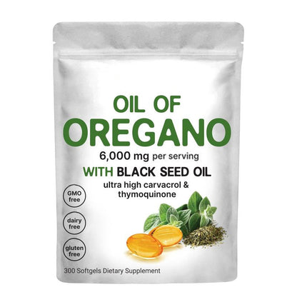Micro Ingredients Oregano Oil with Black Seed Oil, 300 softgels