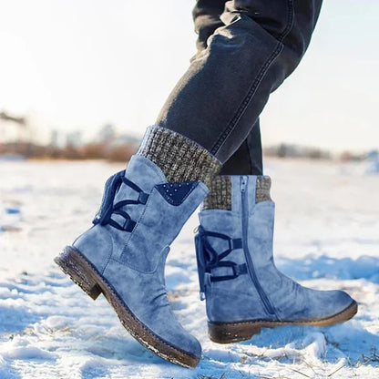 🔥𝑳𝑨𝑺𝑻 𝑫𝑨𝒀 𝑺𝑨𝑳𝑬-𝟖𝟎% 𝑶𝑭𝑭🔥Women's Winter Low Barrel Orthotic Bow Support Wool Warm Boots