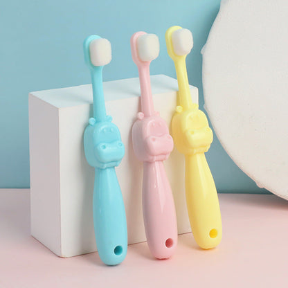 Little Hippo Kids Toothbrush: Soft bristles, short handle, suitable for children aged 0-8.