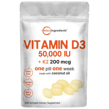 Vitamin D3 K2 Supplement Softgels