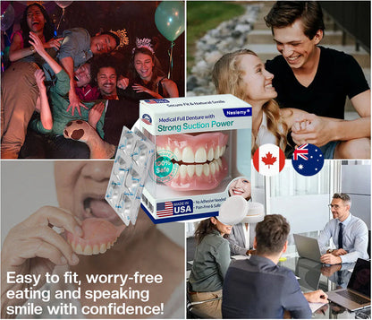 🦷Medical Full Denture with Strong Suction ✅ Made and Shipped from the（USA）