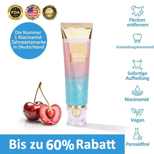 🔥Letzter Tag 60% Rabatt🎁Niacinamid Whitening Zahnpasta - – hellt die Zähne auf, schützt den Zahnschmelz und erfrischt den Atem mit jeder Bürste! 🦷🌿
