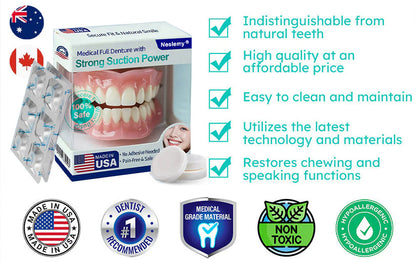 🦷Medical Full Denture with Strong Suction ✅ Made and Shipped from the（USA）
