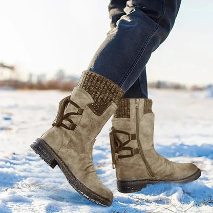 🔥𝑳𝑨𝑺𝑻 𝑫𝑨𝒀 𝑺𝑨𝑳𝑬-𝟖𝟎% 𝑶𝑭𝑭🔥Women's Winter Low Barrel Orthotic Bow Support Wool Warm Boots