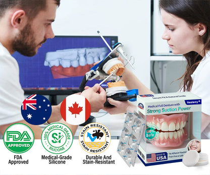 🦷Medical Full Denture with Strong Suction ✅ Made and Shipped from the（USA）