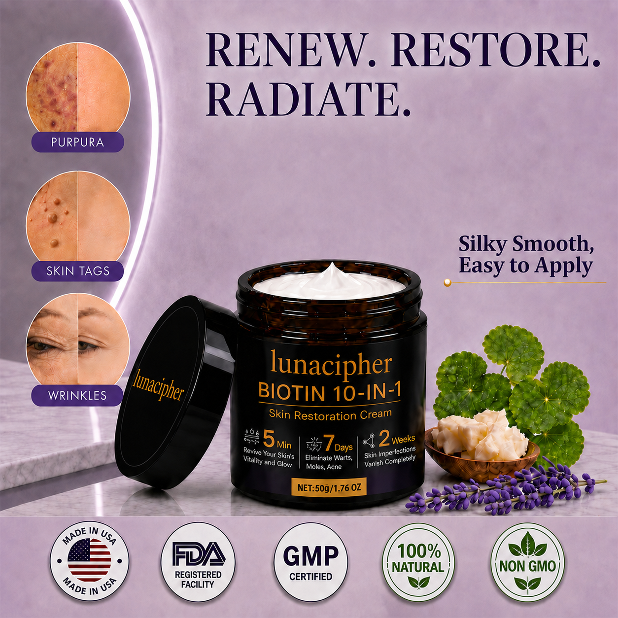 lunacipher BIOTIN 10-IN-1 SKIN RESTORATION CREAM