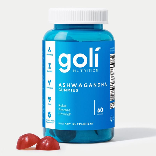 Goli Ashwagandha & Vitamin D Gummy - Mixed Berry, KSM-66, Vegan, Plant Based, Non-GMO, Gluten-Free & Gelatin Free.