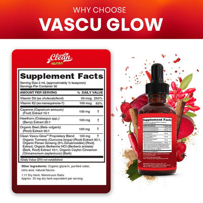 Cayenne Pepper Supplement Liquid Drops + Hawthorn Berry, Vitamin D3 K2 Organic Beet Root Powder, Ceylon Cinnamon, Turmeric Curcumin, Panax Ginseng