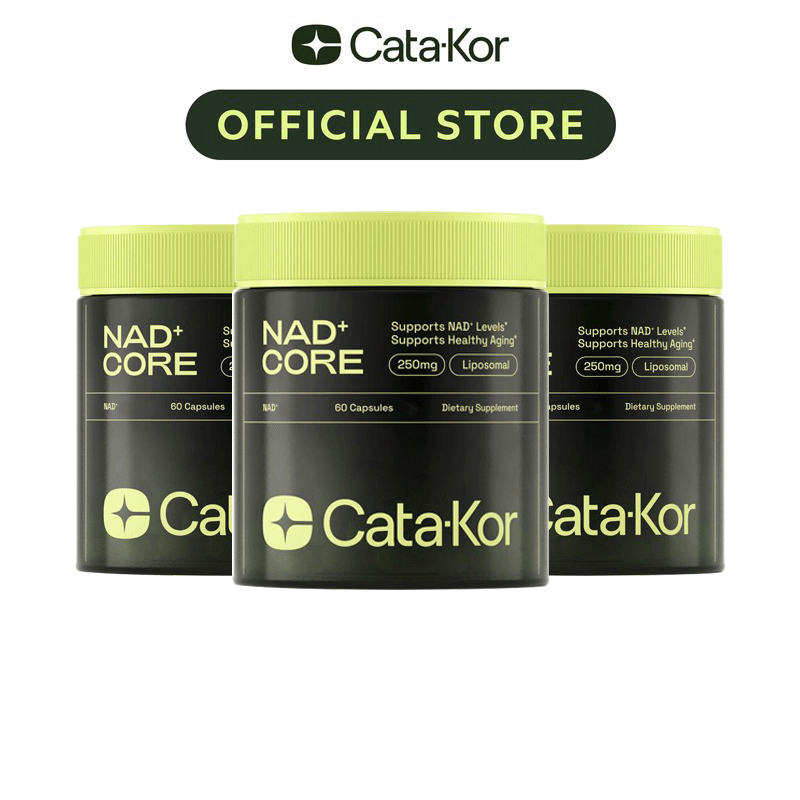 Cata-Kor 250 mg - NAD+ Supplement for Skin Aging Support, Energy, and Focus - 60 Count - Vitamin & Wellness Supplements Dietary Healthcare Edible