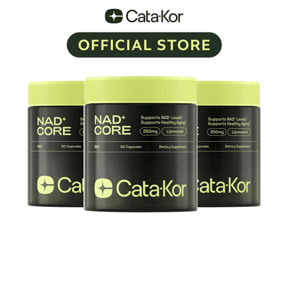 Cata-Kor 250 mg - NAD+ Supplement for Skin Aging Support, Energy, and Focus - 60 Count - Vitamin & Wellness Supplements Dietary Healthcare Edible