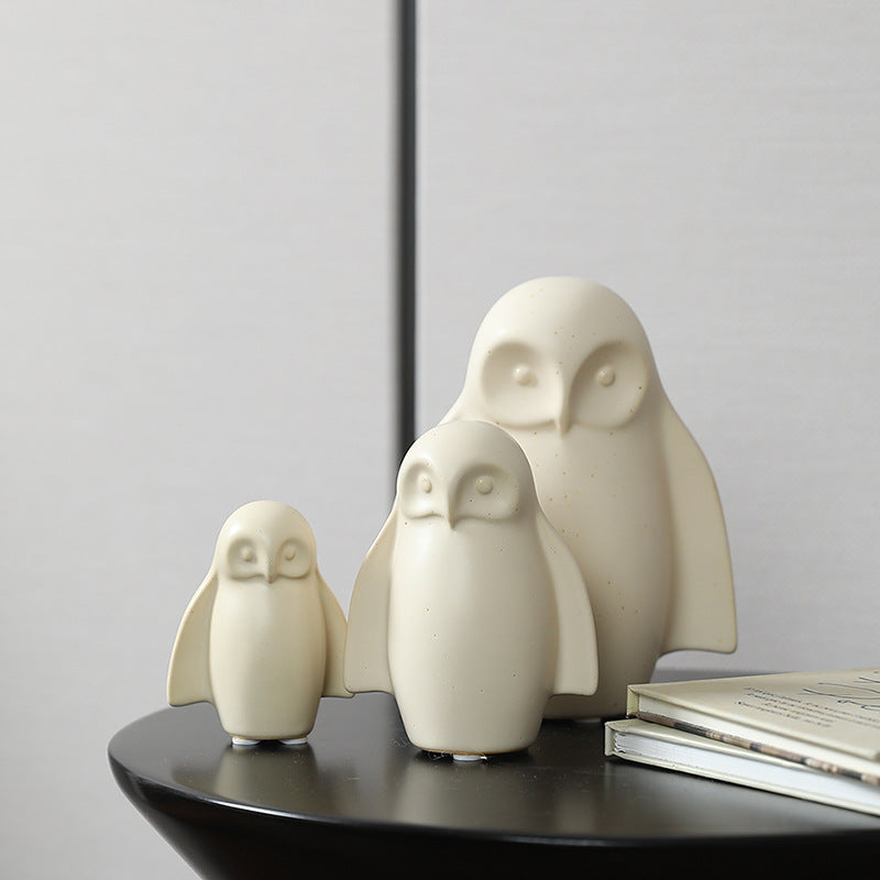Creative American Modern Ceramic Owl Desktop Ornament Home Decor