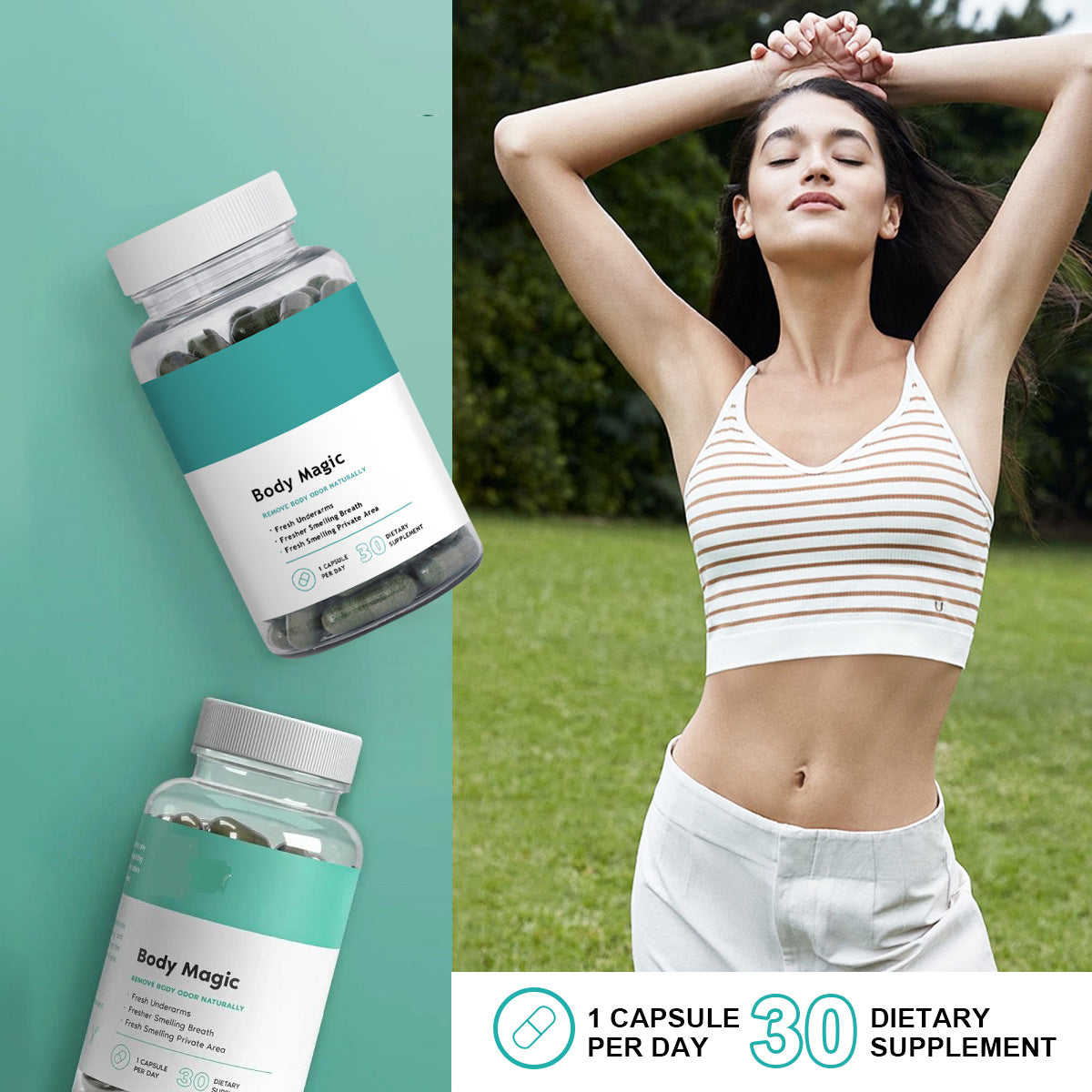 Body Magic Chlorophyll Pill - For Body Odor, Detox & Skin