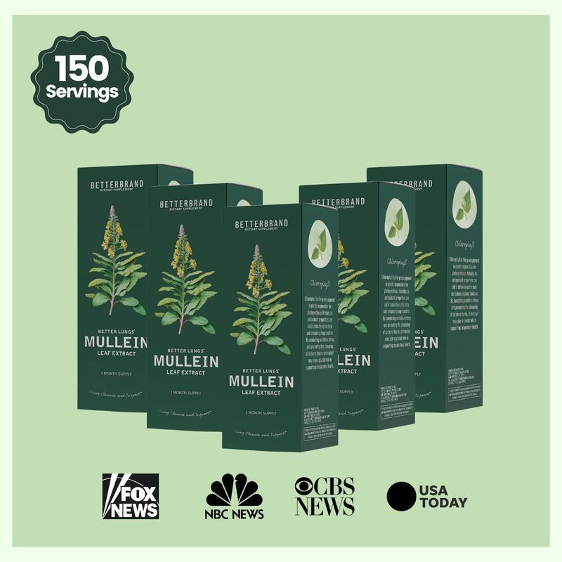 BetterLungs Mullein Leaf & Chlorophyll Extract Drops For Lung Detox Healthcare Supplement