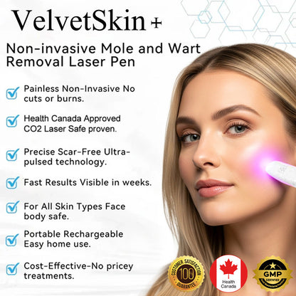 lunacipher® VelvetSkin+ All-in-One Laser Eraser Pen(Powered by CO₂ laser technology – effectively removes moles, warts, skin tags, pigmentation spots, and other skin imperfections)