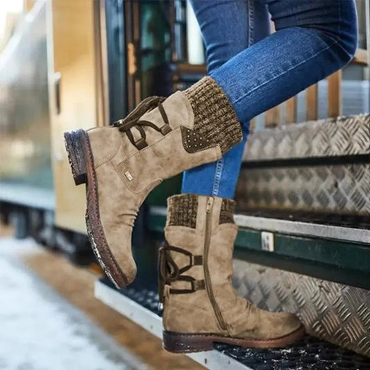 🔥𝑳𝑨𝑺𝑻 𝑫𝑨𝒀 𝑺𝑨𝑳𝑬-𝟖𝟎% 𝑶𝑭𝑭🔥Women's Winter Low Barrel Orthotic Bow Support Wool Warm Boots