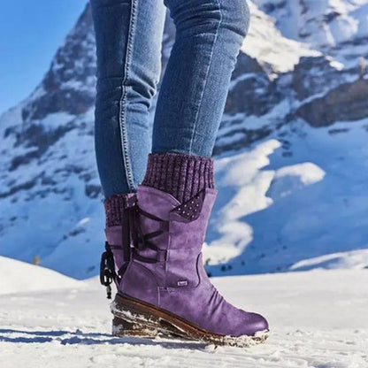 🔥𝑳𝑨𝑺𝑻 𝑫𝑨𝒀 𝑺𝑨𝑳𝑬-𝟖𝟎% 𝑶𝑭𝑭🔥Women's Winter Low Barrel Orthotic Bow Support Wool Warm Boots
