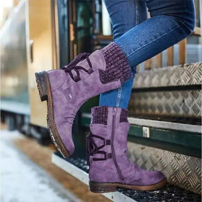 🔥𝑳𝑨𝑺𝑻 𝑫𝑨𝒀 𝑺𝑨𝑳𝑬-𝟖𝟎% 𝑶𝑭𝑭🔥Women's Winter Low Barrel Orthotic Bow Support Wool Warm Boots