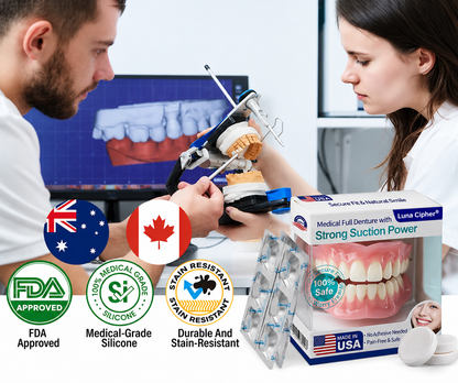 🦷Luna Cipher® Medical Full Denture with Strong Suction ✅ Made and Shipped from the（USA）
