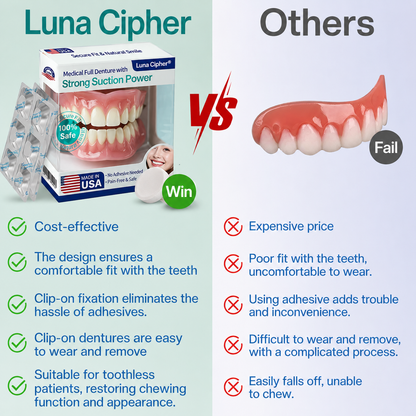 🦷Luna Cipher® Medical Full Denture with Strong Suction ✅ Made and Shipped from the（USA）
