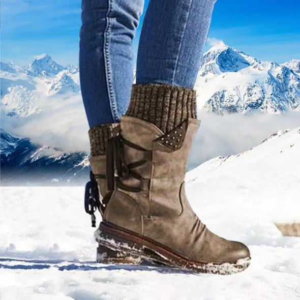 🔥𝑳𝑨𝑺𝑻 𝑫𝑨𝒀 𝑺𝑨𝑳𝑬-𝟖𝟎% 𝑶𝑭𝑭🔥Women's Winter Low Barrel Orthotic Bow Support Wool Warm Boots