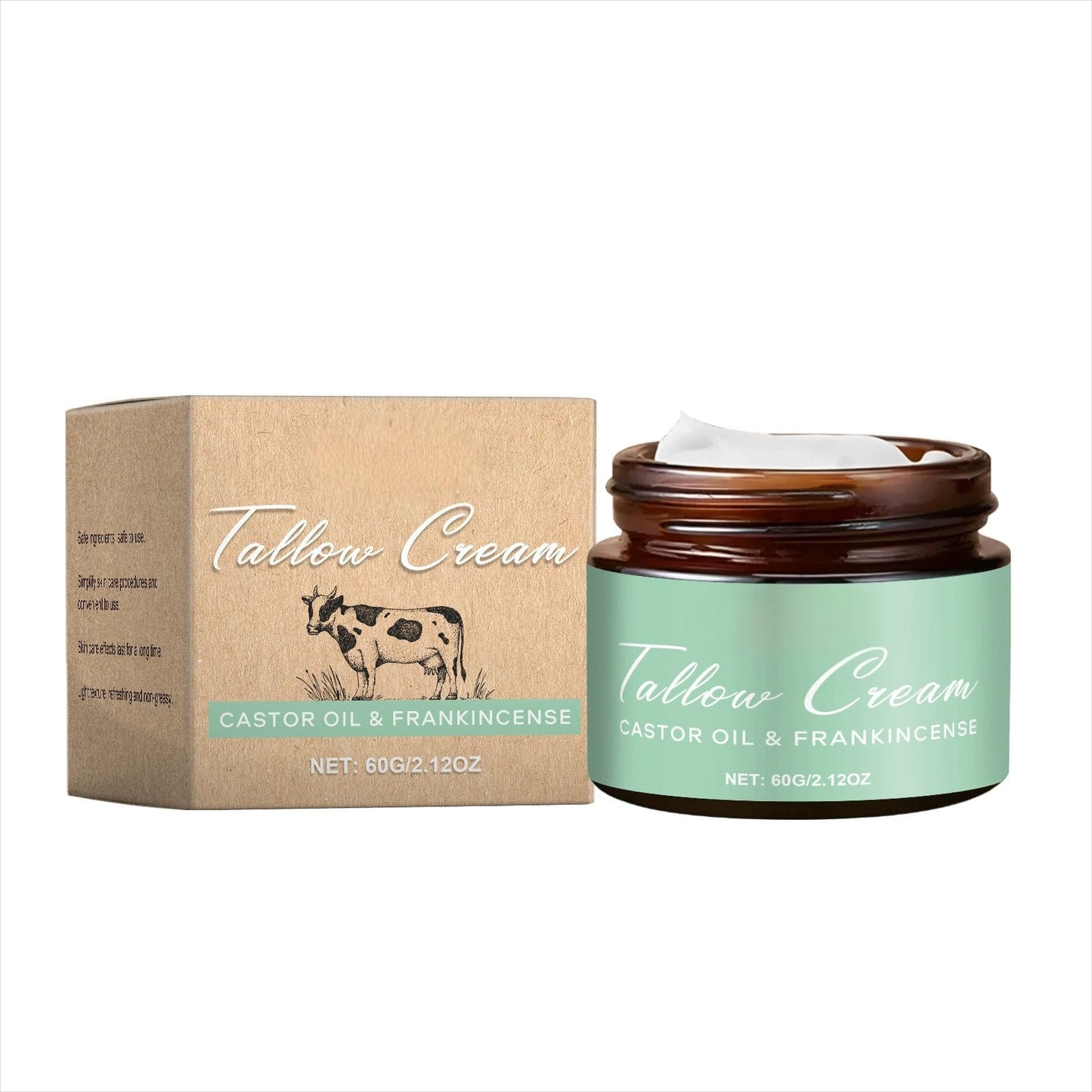 🌿 Organic Whipped Tallow Balm with Castor Oil & Frankincense for Natural Skincare & Moisturizing ✨