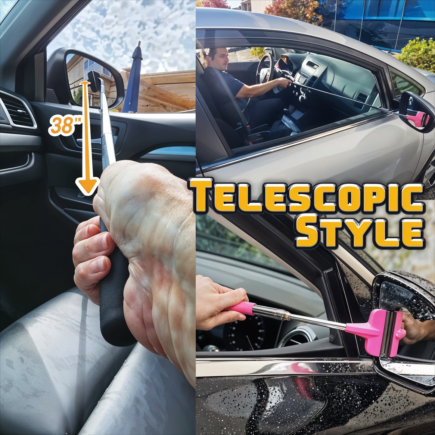 Universal 2-in-1 Telescopic Car Squeegee Wiper