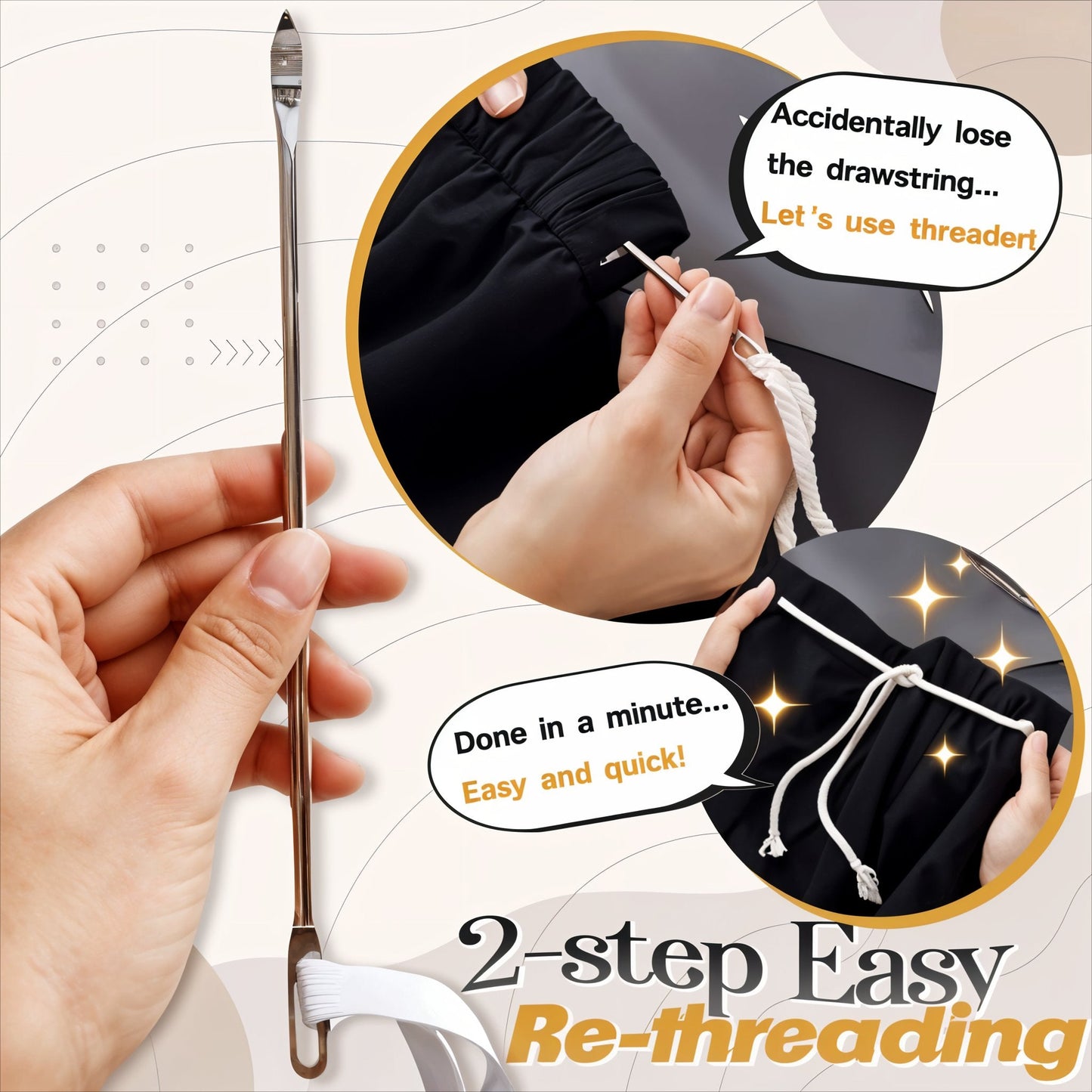 Easy Waistband Drawstring Threader